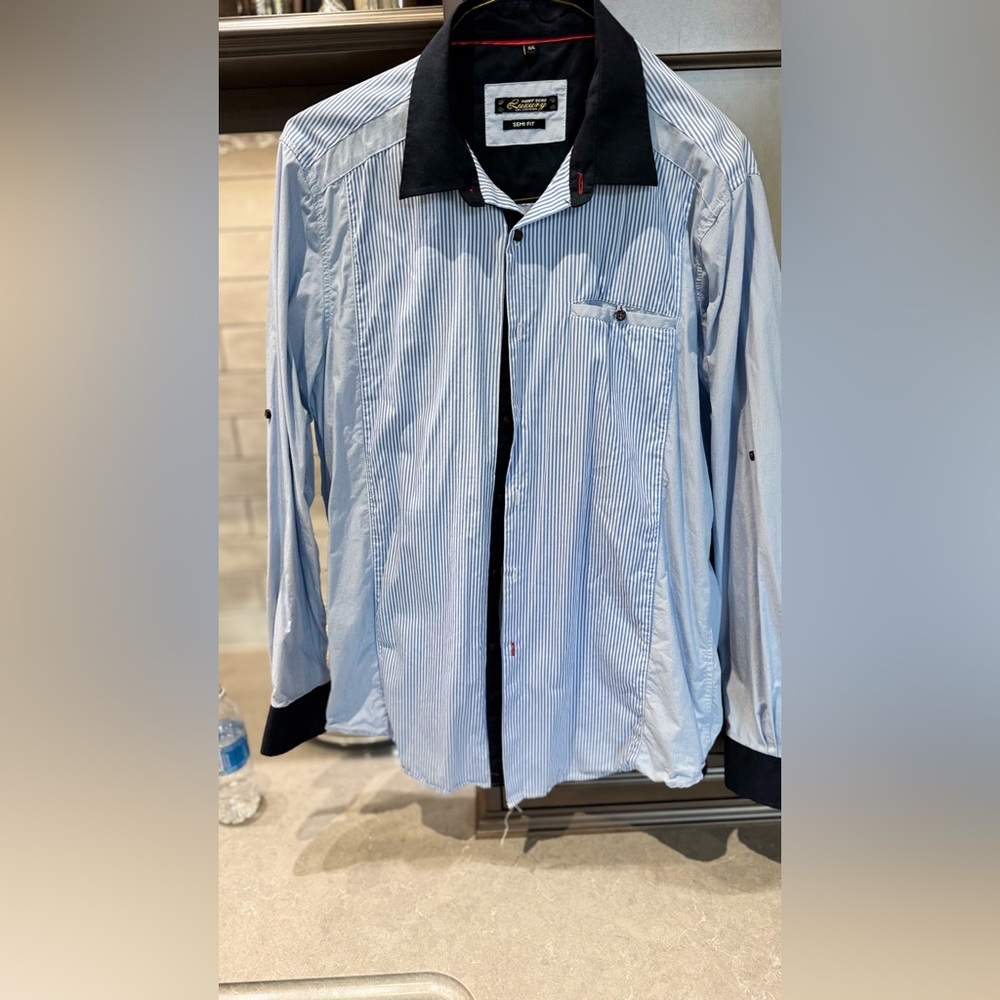 Point Zero Luxury Light Blue Striped Shirt